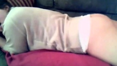 Sexy Babe Humps The Couch