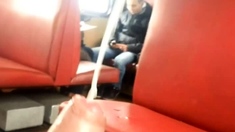 Big cum in train