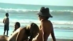 Str8 big dick on beach