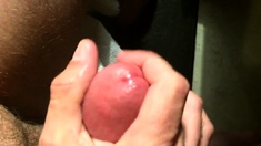 Close up jerk off with spurting cumshot