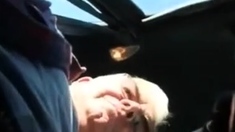 in the car