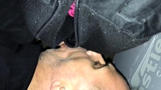 Older Admirer in Adult Bookstore fun! Gloryhole ABS booth