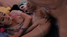 Trans Korra Del Rio Toyed And Bareback Fucked By Stepbro