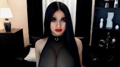Big Dick Shemale Masturbates Until She Cum