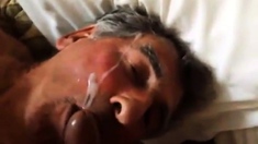 Older Guys Face Cum