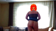 Spanking my fat white girly ass