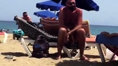 Str8 spy daddy bear at the beach