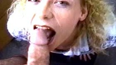 Blonde amateur blowjob POV in public