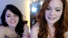 Redhead and brunette lesbians wanna misbehave