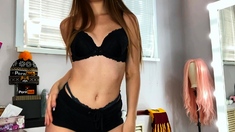 Close up teen masturbation