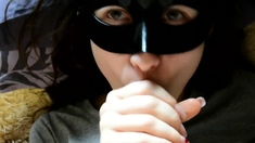 Amateur girlfriend handjob and blowjob with facial