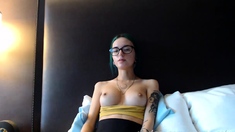 Cute curly brunette solo webcam masturbation