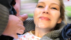 Amateur teen blowjob and cumshot from a guy