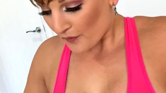 Big boobs milf masturbates with her dildo
