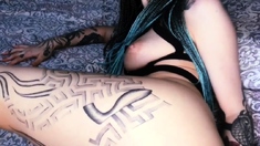 Petite small tit babe with perfect pussy masturbates