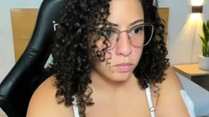 Hot curvy babe big natural boobs close up tease
