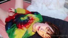 Stacked brunette goes solo toys and masturbation