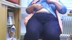 Big-Ass European Mom Teases in Her Office