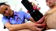This nurse wants to catch his spunk and analyse it