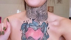 Big boobs milf masturbates with her dildo