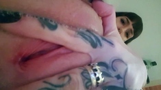 Sweet beauty masturbating on webcam close up