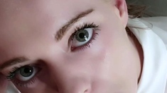 Blonde amateur blowjob POV in public