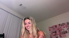 Curly Blonde Teen Records Solo Dildo Masturbation More at