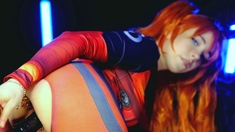 Redhead teen dildofucked and toyed in ass