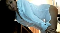 Amateur asian toyer toying at home
