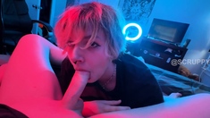 Natural busty blonde blowjob and banging POV