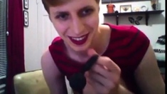 Twink Crossdresser Cums Hard