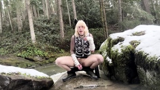 Curly Blonde Teen Records Solo Dildo Masturbation
