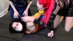 Wonder Woman versus the Arachnid Sisters Lezdom