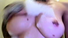 Big boobs milf masturbates with her dildo