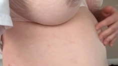 Amateur blond girl with big boobs getting fucked
