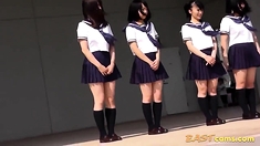 Cute Japanese Students Dance