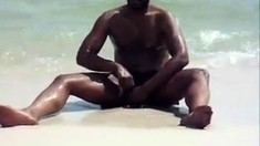 jerking off at the beach